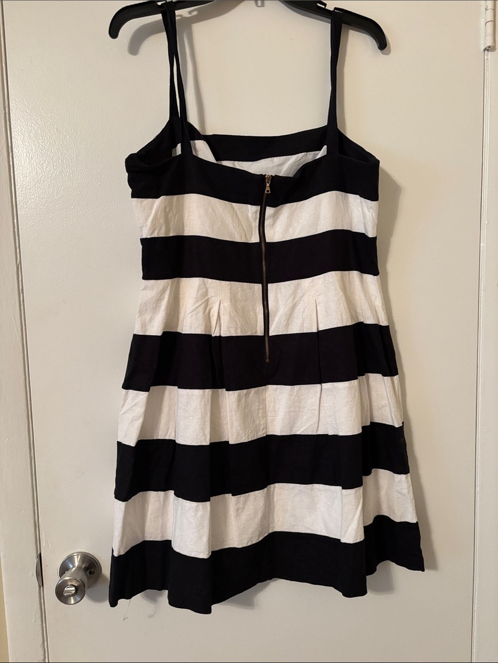 LOFT Black and White Striped Mini Dress - Picture 2 of 4